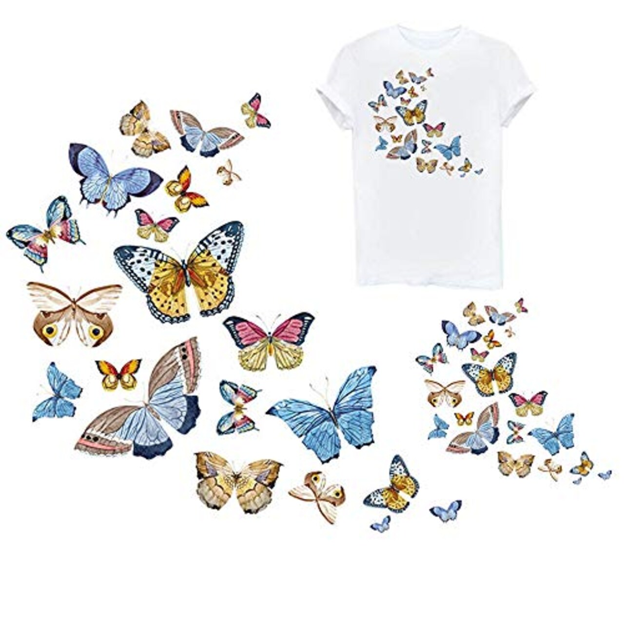 Ceresa Inc Butterfly Iron On Patches Heat Transfer Stickers Cute Appliques  Repair and Decorate for Clothes Jackets Hats Backpacks Jeans,Kids Boys  Girls with Waterproof A-Level Washable1Pcs 21 Patterns